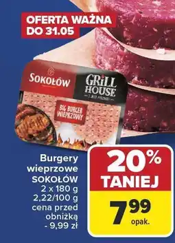 Carrefour Burgery wieprzowe SOKOŁÓW 2x180g oferta