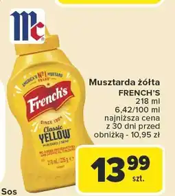 Carrefour Musztarda żółta FRENCH'S 218ml oferta