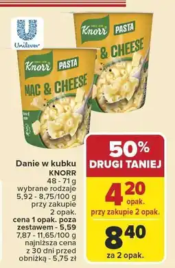 Carrefour Danie w kubku Knorr 48-71g oferta