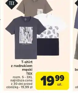 Carrefour T-shirt z nadrukiem męski TEX oferta