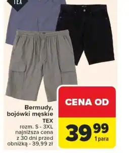 Carrefour Bermudy, bojówki męskie TEX oferta