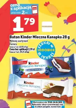 Topaz Baton Kinder Mleczna Kanapka 28g Ferrero oferta