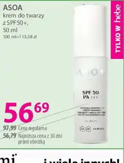 Hebe ASOA krem do twarzy z SPF 50+ oferta