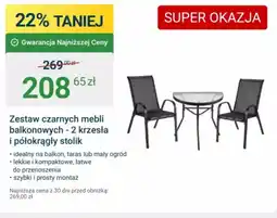 ERLI Zestaw czarnych mebli balkonowych oferta
