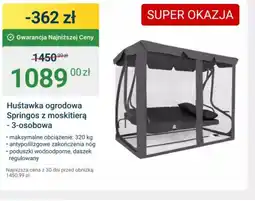 ERLI Huśtawka ogrodowa Springos z moskitierą oferta