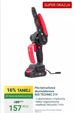 ERLI Piła łańcuchowa akumulatorowa RED TECHNIC 21V oferta