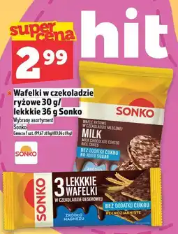 Topaz Wafelki ryżowe w czekoladzie mlecznej bez dodatku cukru 36g Sonko oferta