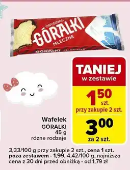 Carrefour Express Wafelek GÓRALKI 45g różne rodzaje oferta