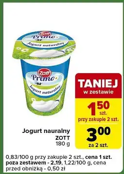 Carrefour Express Jogurt naturalny Zott oferta
