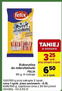Carrefour Express Kukurydza do mikrofalówki Felix oferta