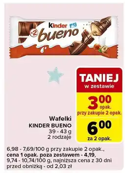 Carrefour Express Wafelki Kinder Bueno 39-43 g oferta