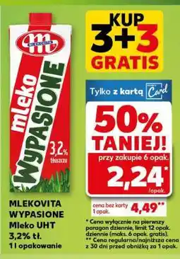 Kaufland MLEKOVITA WYPASIONE Mleko UHT 3,2% tł oferta
