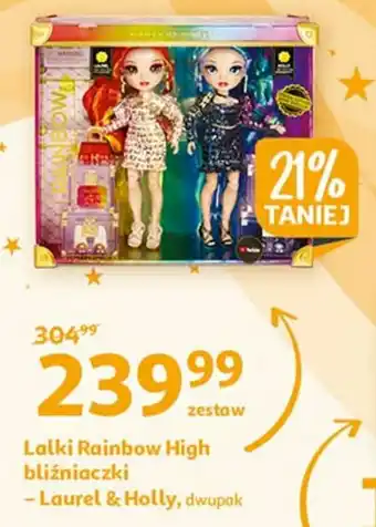 Auchan Lalki rainbow high bliźniaczki - laurel &amp; holly 1 OPAK 2 SZT oferta