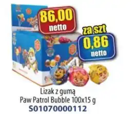 AT Lizak z gumą Paw Patrol Bubble oferta