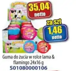 Guma do żucia w rolce lama & flamingo