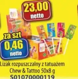 Lizak rozpuszczalny z tatuażem Chew & Tattoo