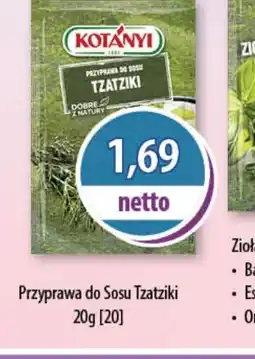 DUO-TES Przyprawa do sosu Tzatziki Kotanyi oferta