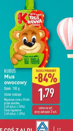 ALDI Kubuś Mus owocowy oferta