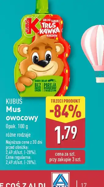 ALDI Kubuś Mus owocowy oferta