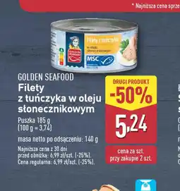 ALDI Filety z tuńczyka w oleju słonecznikowym Golden Seafood oferta