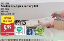 ALDI Spodnie dziecięce z bawełny BIO Lily & Dan oferta