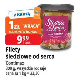 E.Leclerc Filety śledziowe od serca z żurawiną Contimax oferta