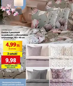 Lidl Zestaw 2 poszewek na poduszki z mikrowłókna satynowego oferta