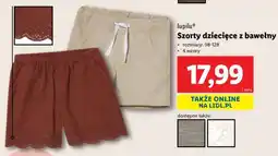 Lidl Szorty dziecięce z bawełny oferta