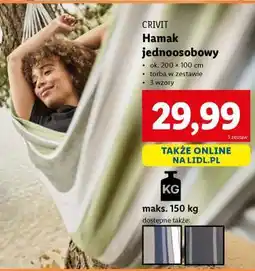 Lidl CRIVIT Hamak jednoosobowy oferta