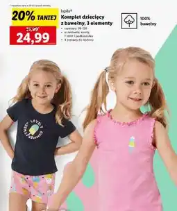 Lidl Komplet dziecięcy z bawełny, 3 elementy oferta