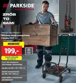 Lidl PARKSIDE PERFORMANCE Składany wózek transportowy i taczka, 2 w 1 oferta