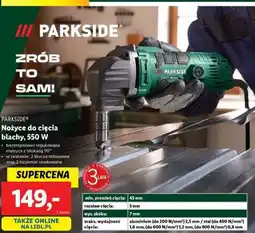 Lidl PARKSIDE Nożyce do cięcia blachy, 550 W oferta