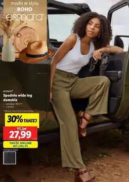 Lidl Spodnie wide leg damskie oferta