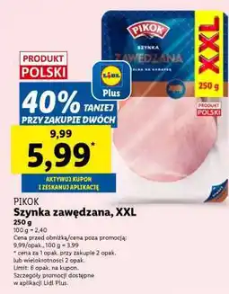 Lidl PIKOK Szynka wędzona, XXL oferta