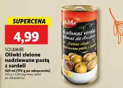 Lidl SOL&MAR Oliwki zielone nadziewane pastą z sardeli oferta
