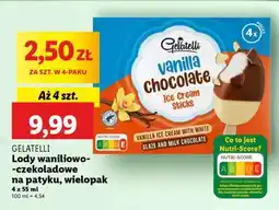 Lidl GELATELLI Lody waniliowo-czekoladowe na patyku, wielopak oferta