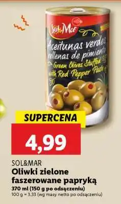 Lidl SOL&MAR Oliwki zielone faszerowane papryką oferta