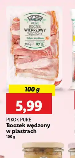 Lidl Pikok Pure Boczek wędzony w plastrach oferta