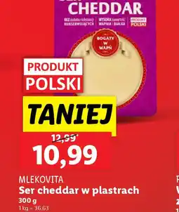 Lidl Ser cheddar w plastrach Mlekovita oferta