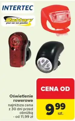 Carrefour Oświetlenie rowerowe Intertec oferta