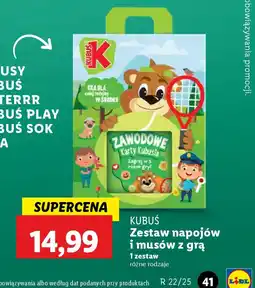 Lidl Kubuś Zestaw napojów i musów z grą oferta