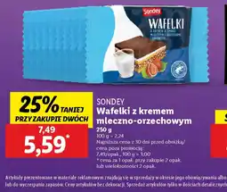 Lidl Wafelki z kremem mleczno-orzechowym Sondey oferta
