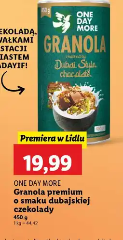 Lidl Granola premium o smaku dubajskiej czekolady One Day More oferta
