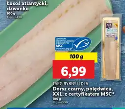 Lidl Targ rybny lidla łosoś atlantycki, dzwonko z certyfikatem MSC oferta