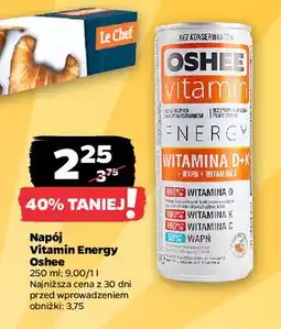 Netto Napój energetyczny witamina d+k + wapń c Oshee Vitamin Energy oferta