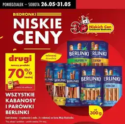 Biedronka Kabanosy classic Morliny Berlinki oferta