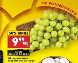 Biedronka Winogrona białe bezpestkowe oferta