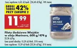 Biedronka Filety śledziowe z cebulką i olejem Marinero oferta