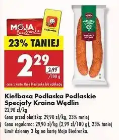 Biedronka Kiełbasa podlaska Kraina Wędlin oferta