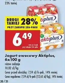 Biedronka Napój probiotyczny wieloowocowy Aktiplus oferta